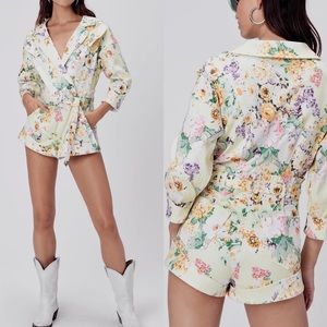 NEW For Love & Lemons Chamomile Denim Romper
